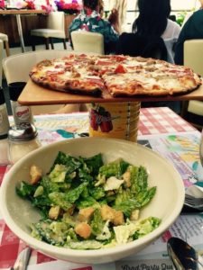 Pizza Arriabiata & Caesar Salad