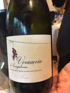 Vernaccia grape wine