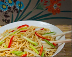 Peanut sesame noodles with Sichuan pepper